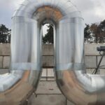 a pipe connecting the furnace with the drying drum