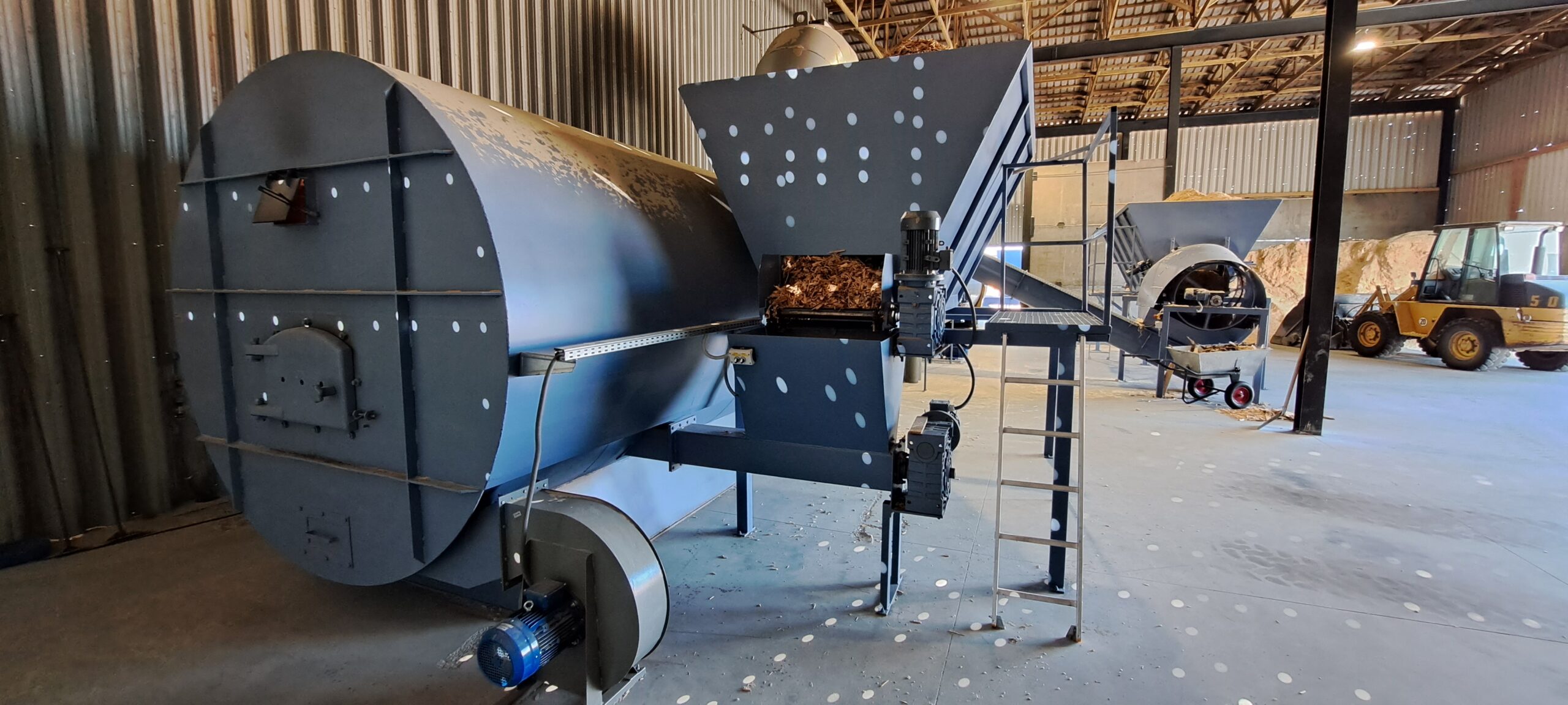 drying line, drying furnace, fuel charging tank