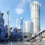 line for the production of pellets from dry sawdust with a capacity of 2.5 tons per hour. the photo shows a Munch granulator mod